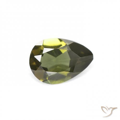 Rupin del grano Verde scuro naturale da 0.34 ct, Forma a pera, VVS
