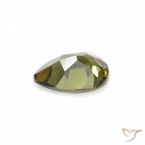 Rupin del grano Verde scuro naturale da 0.34 ct, Forma a pera, VVS