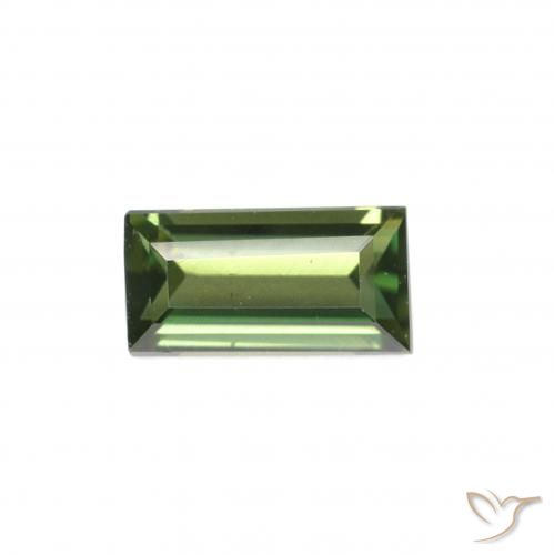 0.35ct Naturale Verde giallastro Rupin del grano, Taglio a baguette, VVS-VS