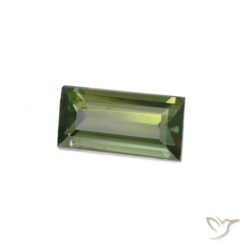 Rupin del grano Verde giallastro naturale da 0.35 ct, Taglio a baguette, VVS-VS
