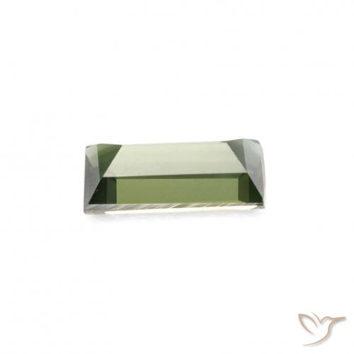 Rupin del grano Verde giallastro naturale da 0.35 ct, Taglio a baguette, VVS-VS