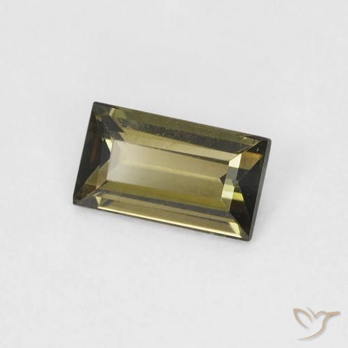 Rupin del grano Verde chiaro naturale da 0.35 ct, Taglio a baguette, VVS-VS