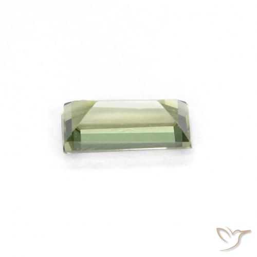 Rupin del grano Medium Light Green naturale da 0.31 ct, Taglio a baguette, VVS-VS