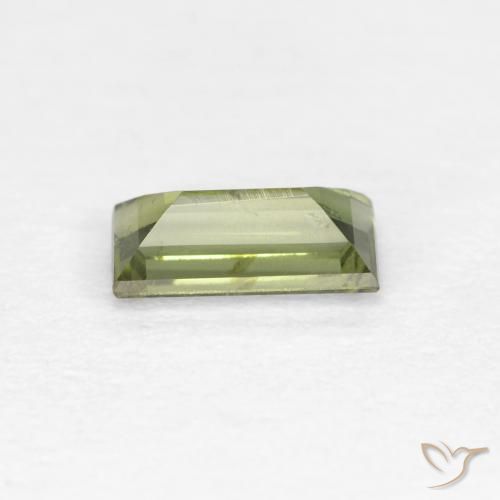 Rupin del grano Verde medio-scuro naturale da 0.48 ct, Taglio a baguette, VVS-VS