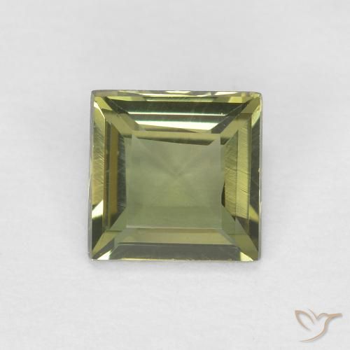 0.39ct Naturale Verde oliva Rupin del grano, Quadrato, VVS