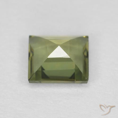 Rupin del grano Verde oliva naturale da 0.39 ct, Quadrato, VVS