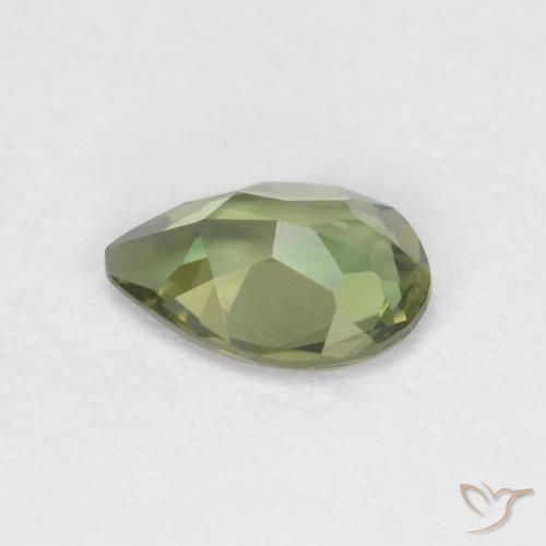 Rupin del grano Verde scuro naturale da 0.34 ct, Forma a pera, VVS