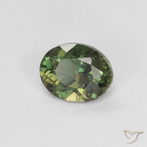 Rupin del grano Verde terroso naturale da 0.31 ct, Ovale, VS-SI