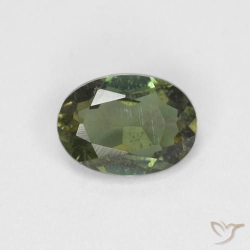 Rupin del grano Verde Terra Profonda naturale da 0.32 ct, Ovale, VS-SI