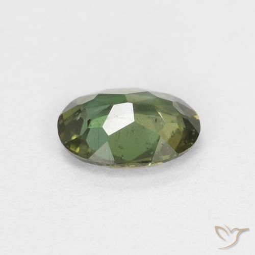 Rupin del grano Verde Terra Profonda naturale da 0.32 ct, Ovale, VS-SI