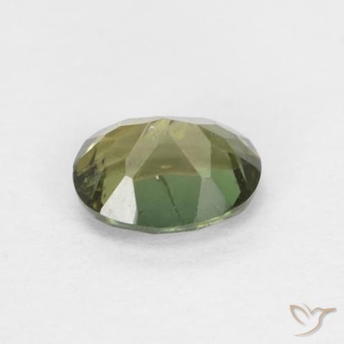 Rupin del grano Verde giallastro naturale da 0.43 ct, Ovale, VS-SI