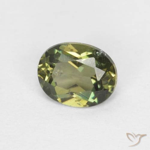Rupin del grano Verde Terra Profonda naturale da 0.38 ct, Ovale, VS