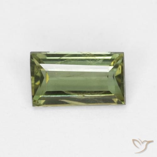 0.35ct Naturale Verde scuro Rupin del grano, Taglio a baguette, VS