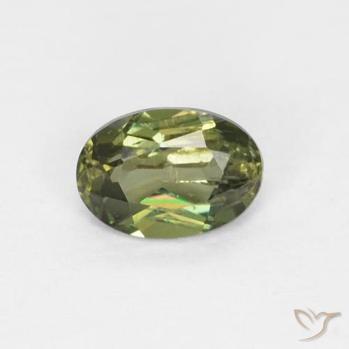 Rupin del grano Verde scuro naturale da 0.30 ct, Ovale, VS-SI