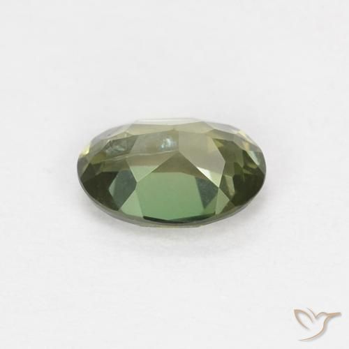 Rupin del grano Verde scuro naturale da 0.30 ct, Ovale, VS-SI