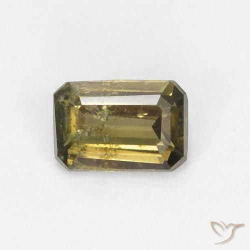 0.35ct Naturale Caldo bosco verde Cornerupina, Taglio smeraldo, VS-SI