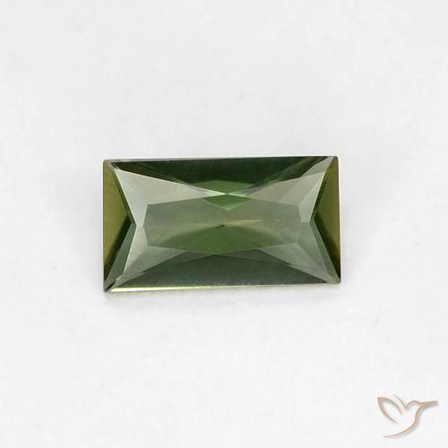 0.28ct Naturale Verde foresta Cornerupina, Taglio a baguette, VVS