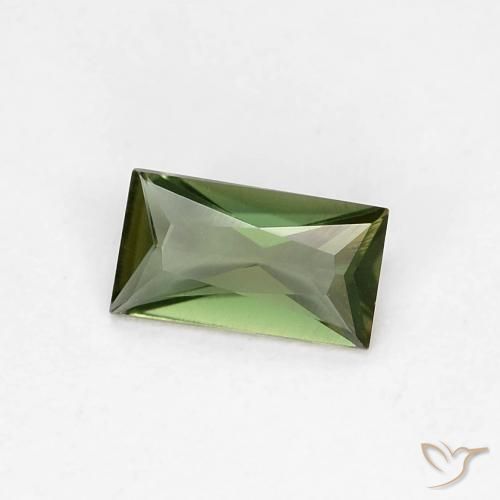 Rupin del grano Verde foresta naturale da 0.28 ct, Taglio a baguette, VVS