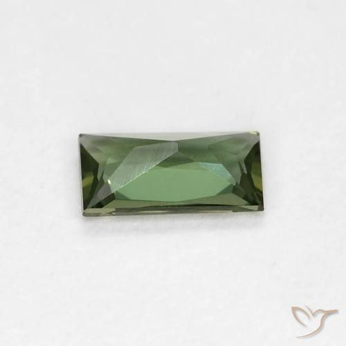 Rupin del grano Verde foresta naturale da 0.28 ct, Taglio a baguette, VVS