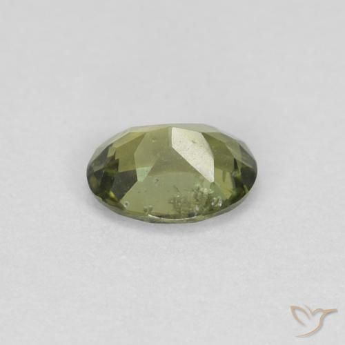 Rupin del grano Caldo bosco verde naturale da 0.33 ct, Ovale, VS-SI