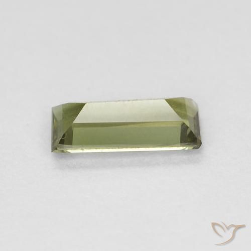 Rupin del grano Verde oliva naturale da 0.27 ct, Taglio a baguette, VVS-VS