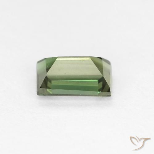 Rupin del grano Verde caldo naturale da 0.34 ct, Taglio a baguette, VVS