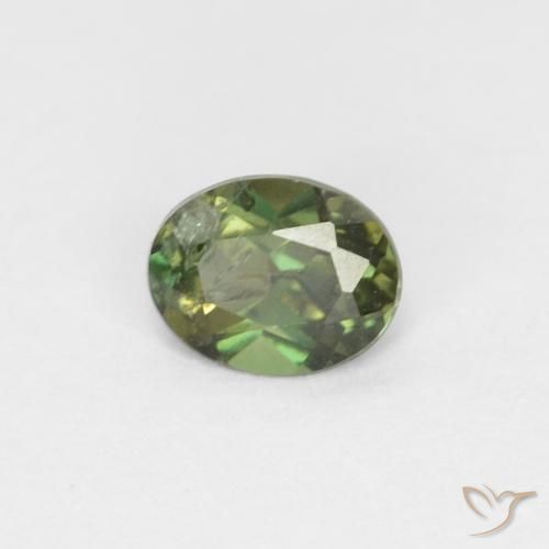Rupin del grano Verde foresta naturale da 0.28 ct, Ovale, VS-SI