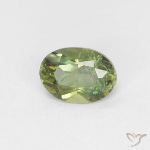 Rupin del grano Verde caldo naturale da 0.33 ct, Ovale, VS-SI