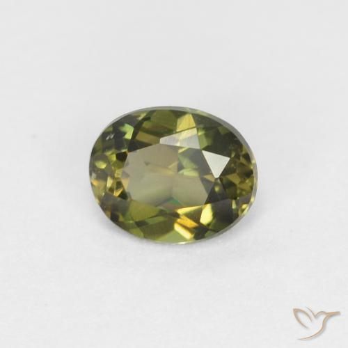 Rupin del grano Medium Dark-Green naturale da 0.36 ct, Ovale, VVS