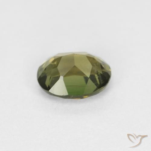 Rupin del grano Medium Dark-Green naturale da 0.36 ct, Ovale, VVS