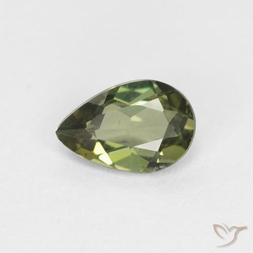 Rupin del grano Alghe Verdi naturale da 0.31 ct, Forma a pera, VVS