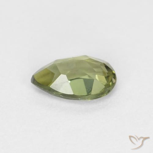 Rupin del grano Alghe Verdi naturale da 0.31 ct, Forma a pera, VVS