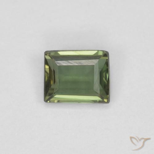 0.28ct Naturale Verde scuro Rupin del grano, Taglio a baguette, VVS