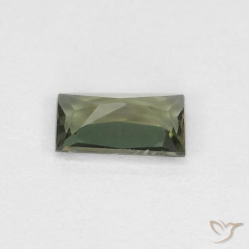 Rupin del grano Verde giallastro naturale da 0.29 ct, Taglio a baguette, VS