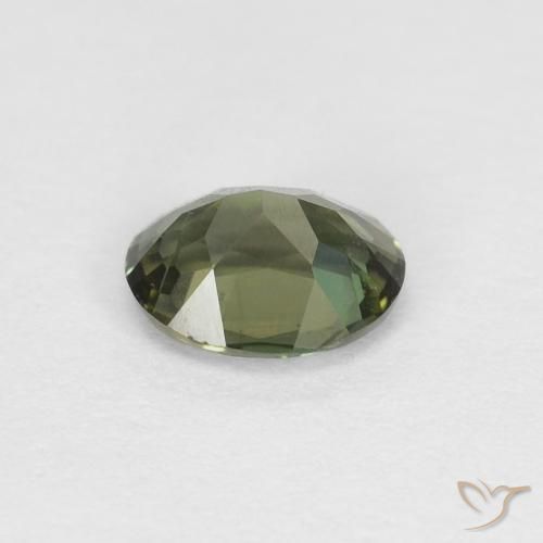 Rupin del grano Verde marroncino naturale da 0.38 ct, Ovale, VVS