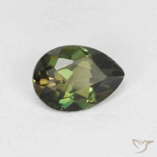 Rupin del grano Medium Light Green naturale da 0.40 ct, Forma a pera, VVS