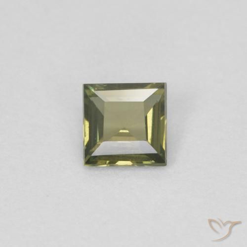 0.20ct Naturale Caldo bosco verde Rupin del grano, Quadrato, VVS