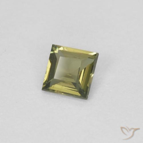Rupin del grano Caldo bosco verde naturale da 0.20 ct, Quadrato, VVS