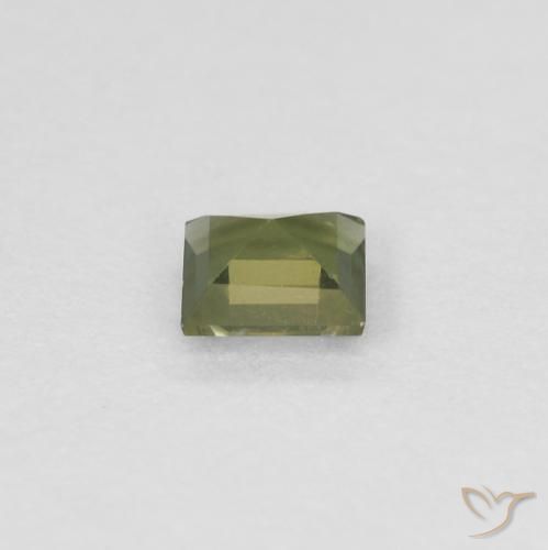 Rupin del grano Caldo bosco verde naturale da 0.20 ct, Quadrato, VVS