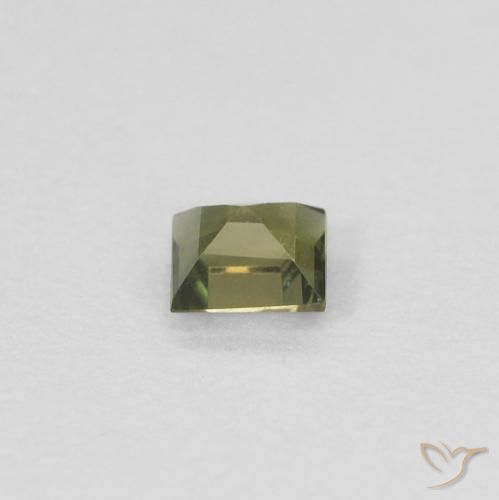 Rupin del grano Verde scuro naturale da 0.18 ct, Quadrato, VVS