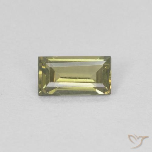 0.27ct Naturale Verde Terra Profonda Rupin del grano, Taglio a baguette, VVS