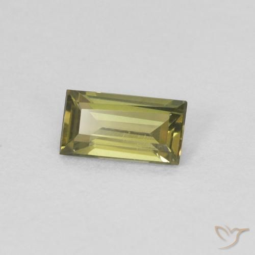 Rupin del grano Verde Terra Profonda naturale da 0.27 ct, Taglio a baguette, VVS