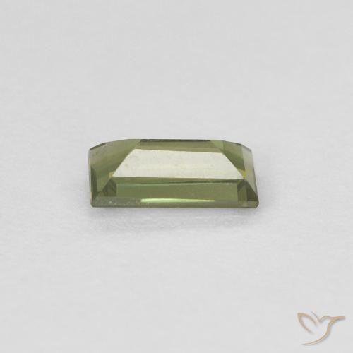 Rupin del grano Verde Terra Profonda naturale da 0.27 ct, Taglio a baguette, VVS