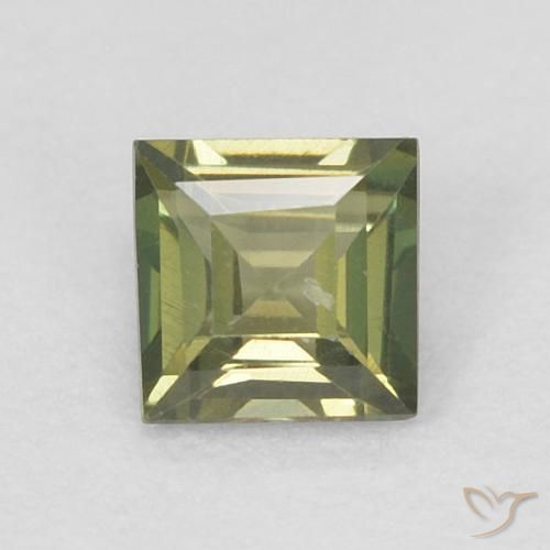 0.18ct Naturale Caldo bosco verde Rupin del grano, Quadrato, VVS