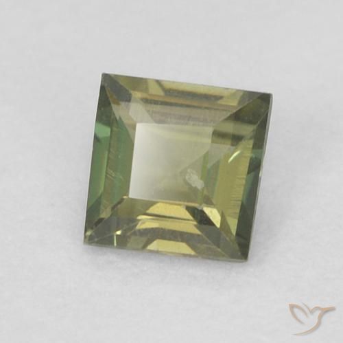 Rupin del grano Caldo bosco verde naturale da 0.18 ct, Quadrato, VVS