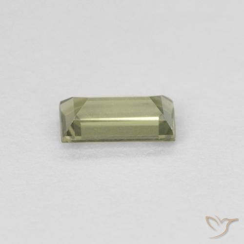 Rupin del grano Medium Dark-Green naturale da 0.25 ct, Taglio a baguette, VVS