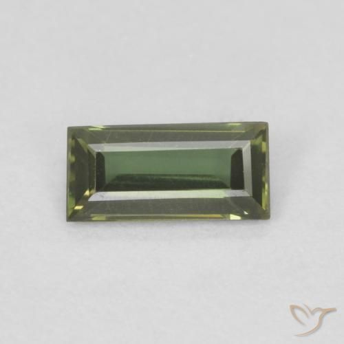 0.27ct Naturale Verde scuro Rupin del grano, Taglio a baguette, VVS-VS