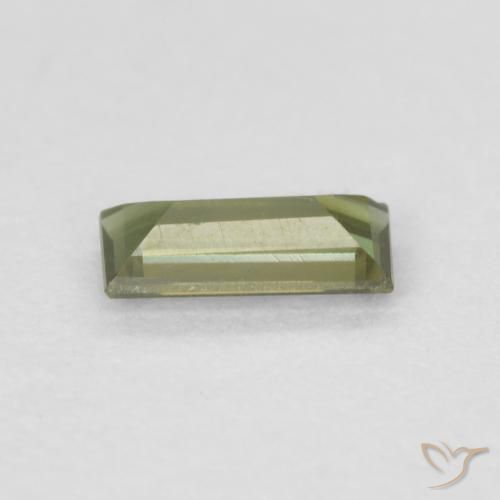 Rupin del grano Verde scuro naturale da 0.27 ct, Taglio a baguette, VVS-VS