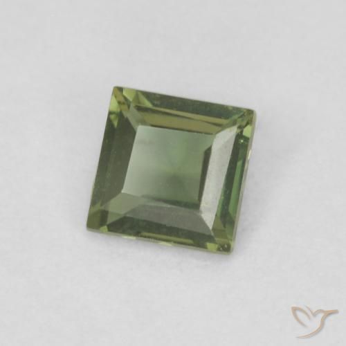 Rupin del grano Verde Terra Profonda naturale da 0.23 ct, Quadrato, VVS-VS