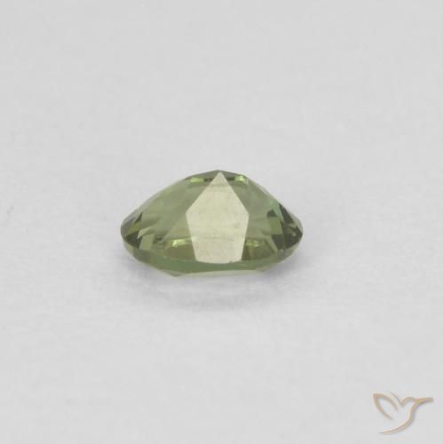 Rupin del grano Caldo bosco verde naturale da 0.13 ct, Ovale, VVS-VS